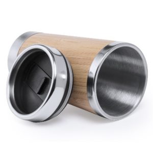 Bamboo and stainless cup with lid